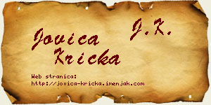 Jovica Krička vizit kartica